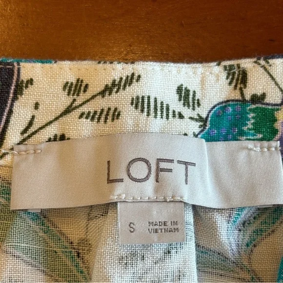 Loft Floral V-Neck Puff Sleeve Midi Dress - Picture 7 of 11